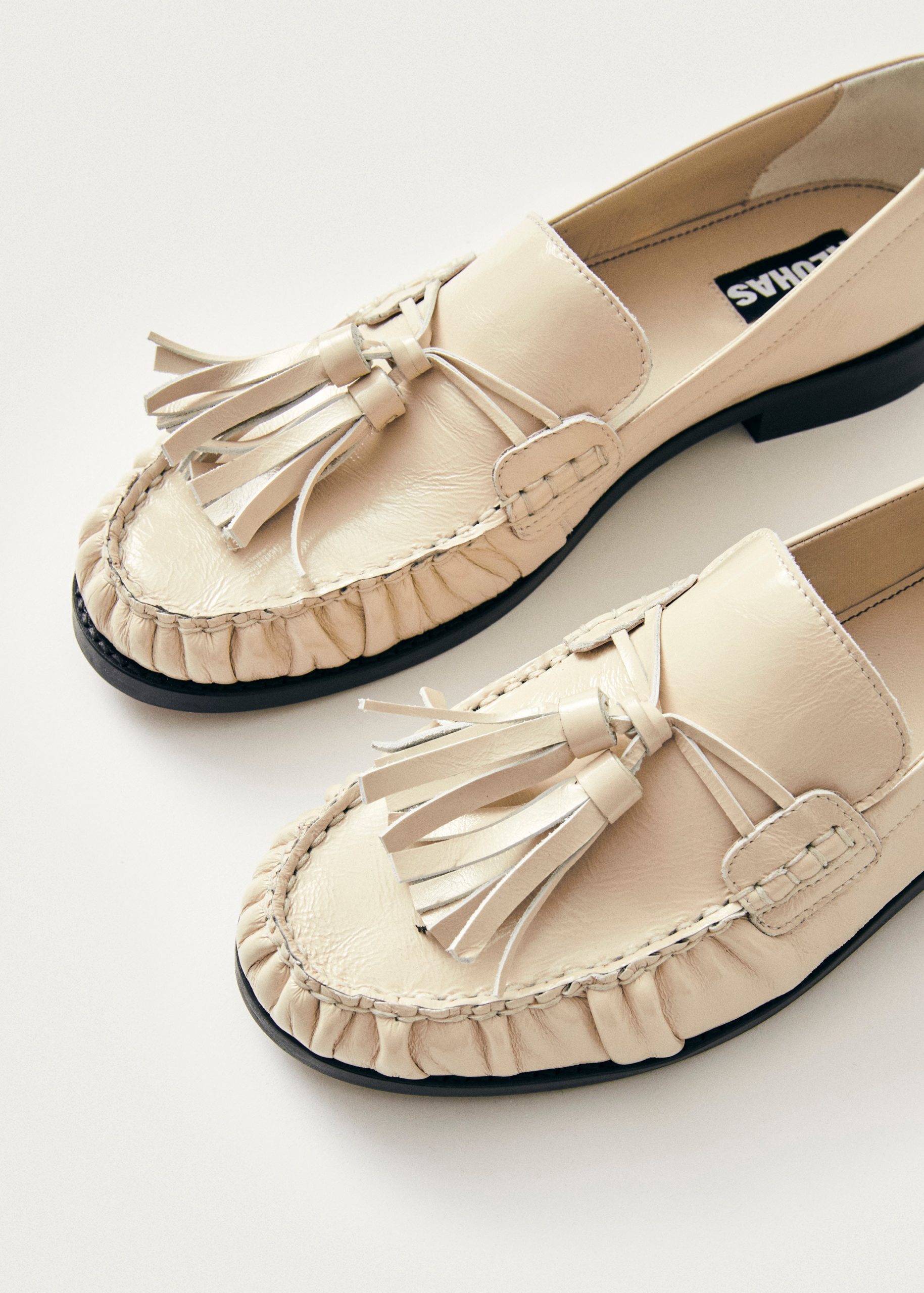 Marietta Cream Patent Leather Loafers - Image 7