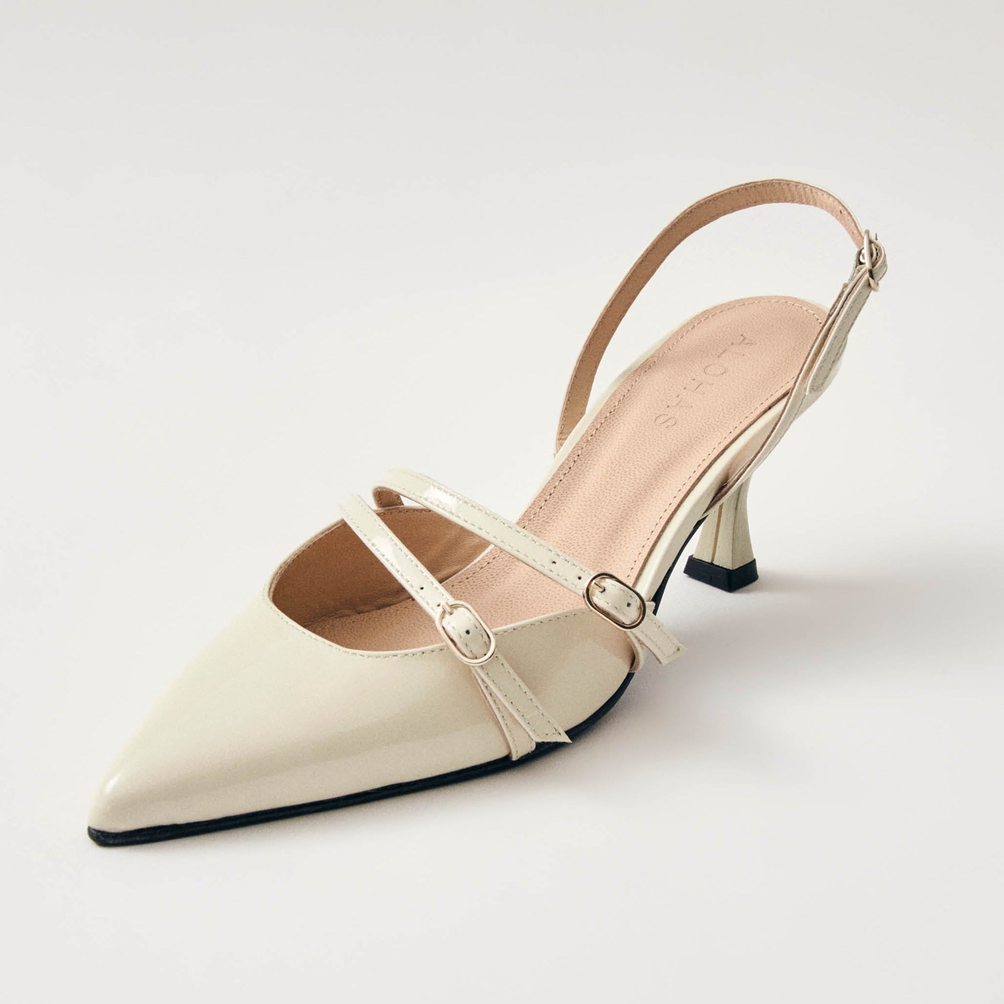 Joelle Cream Patent Leather Pumps - Image 3