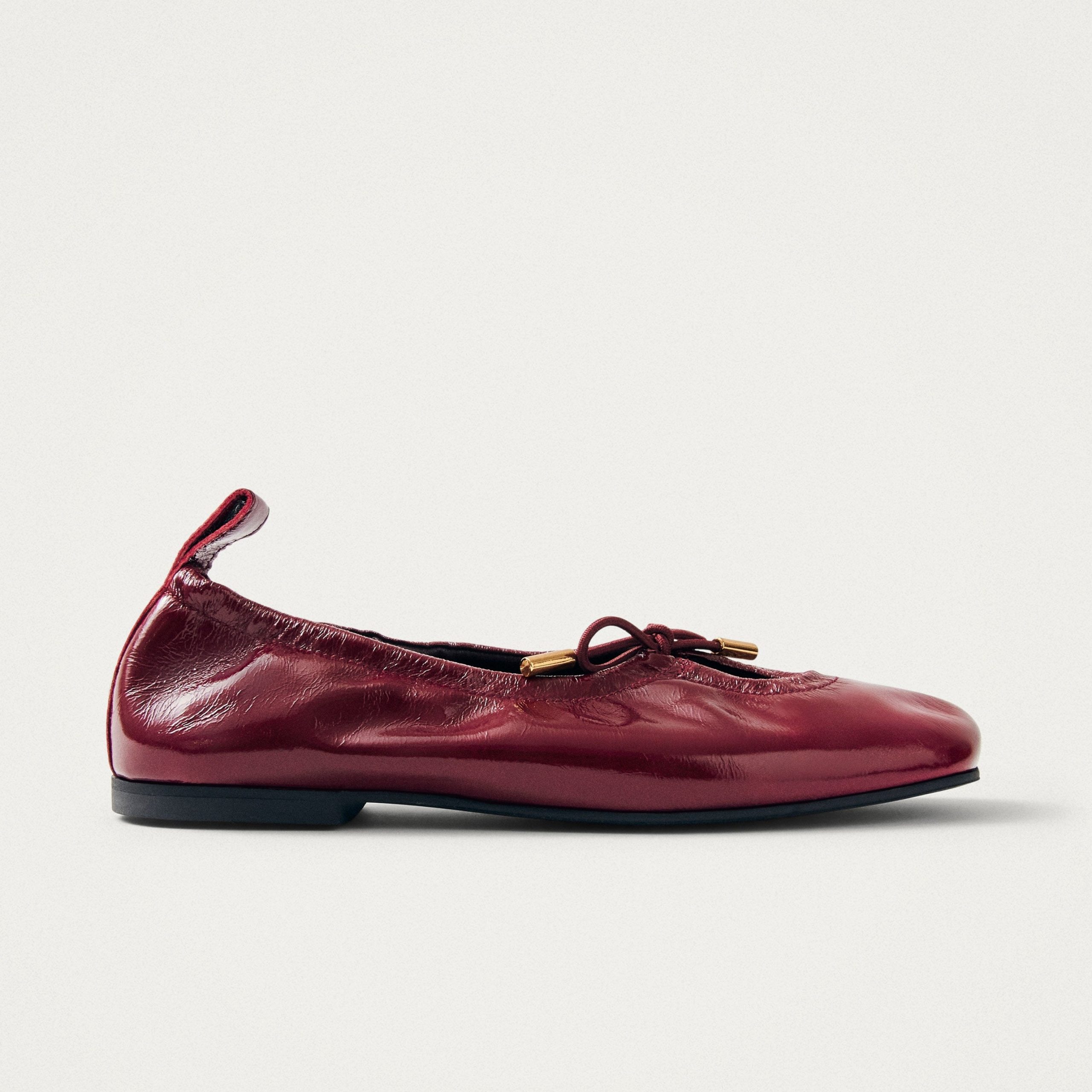 Rosalind Burgundy Patent Leather Ballet Flats - Image 3