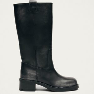 Sajan Black Leather Boots