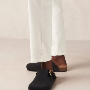 Travis Black Leather Mules