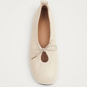 Rosalind Cream Leather Ballet Flats