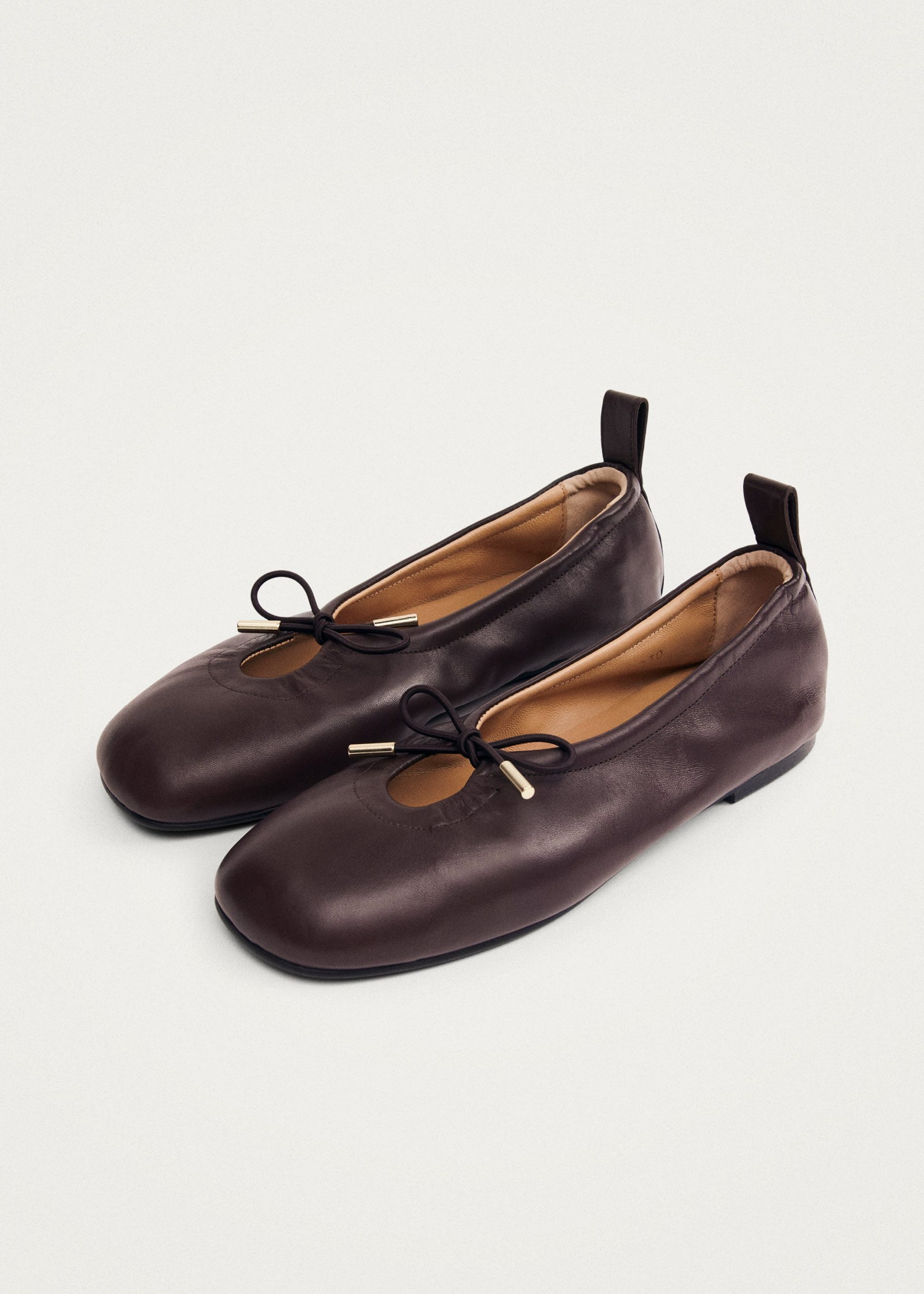 Rosalind Brown Leather Ballet Flats - Image 5
