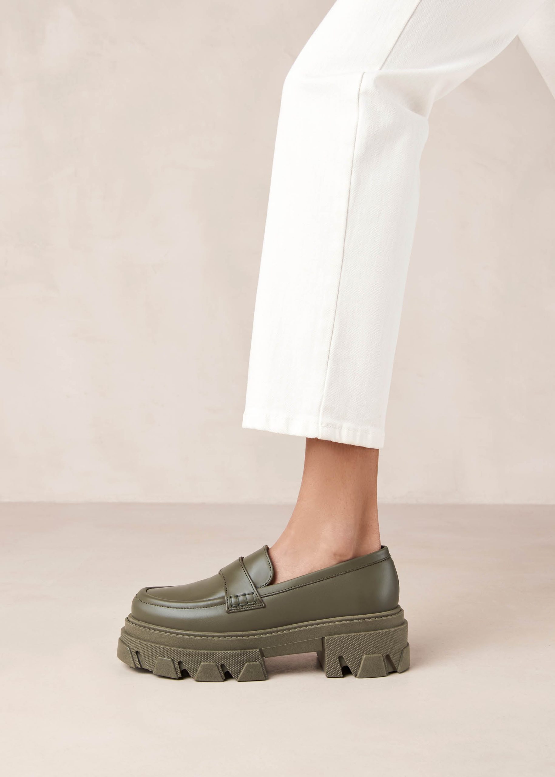 Trailblazer Green Leather Loafers