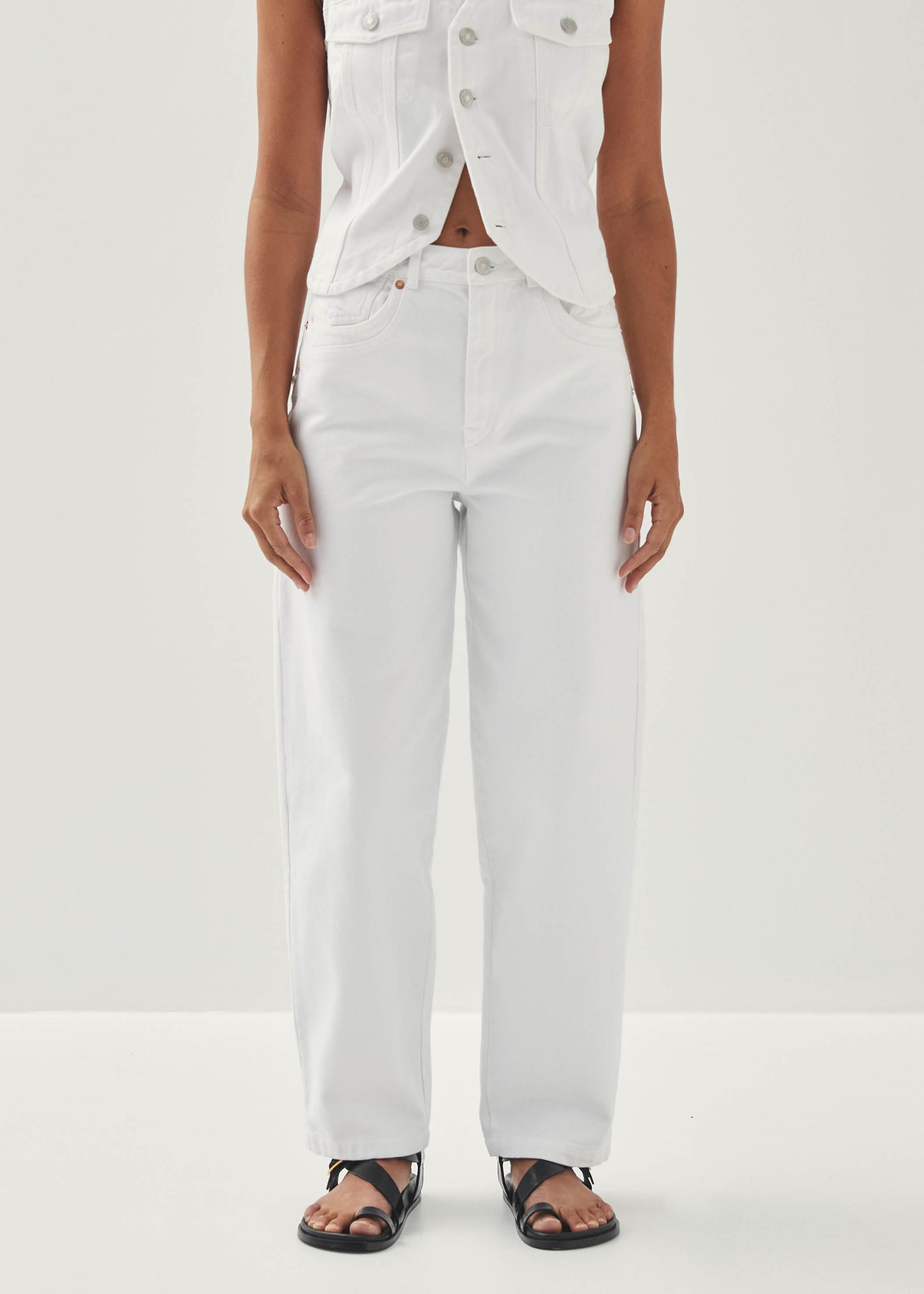 Lorenza White Denim Trousers - Image 4