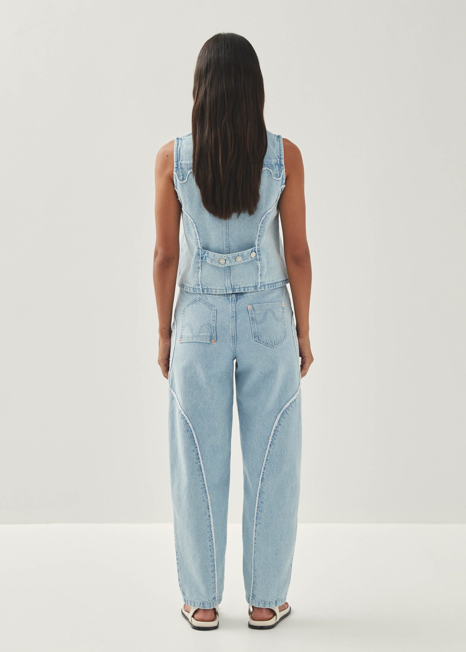 Manuela Light Blue Denim Vest - Image 2