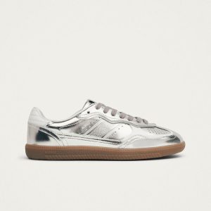 Tb.490 Rife Shimmer Silver Cream Leather Sneakers