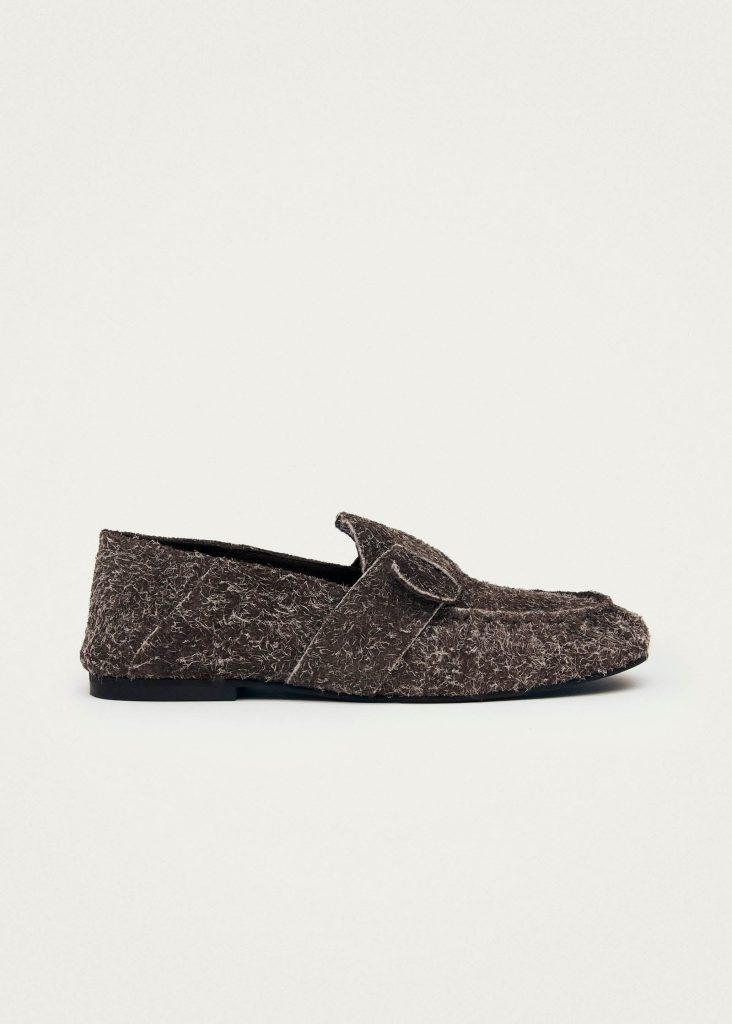 Aeryn Suede Fuzzy Brown Leather Loafers