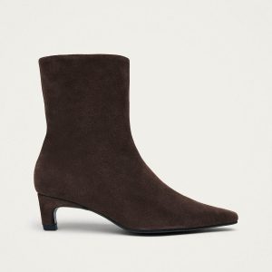 Ambar Suede Brown Leather Ankle Boots