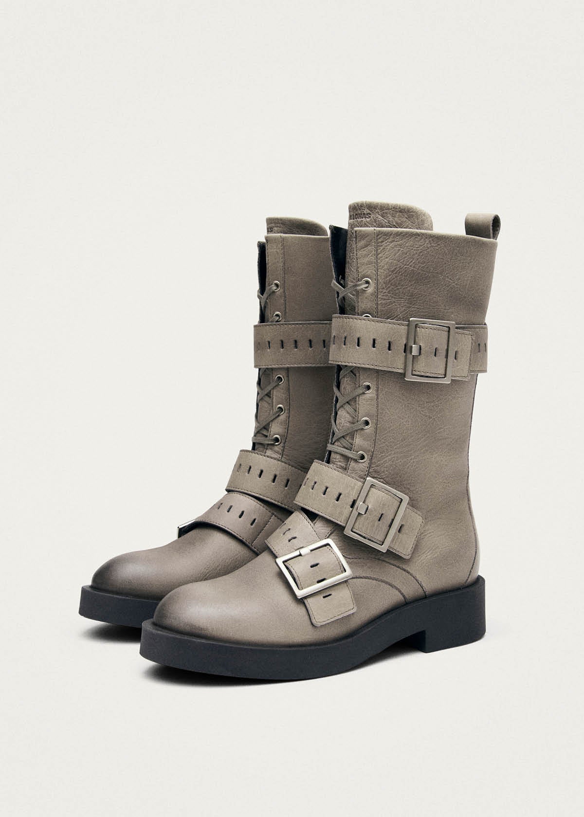 Avril Vintage Grey Leather Ankle Boots - Image 7