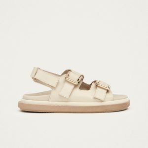 Harper Cream Leather Sandals