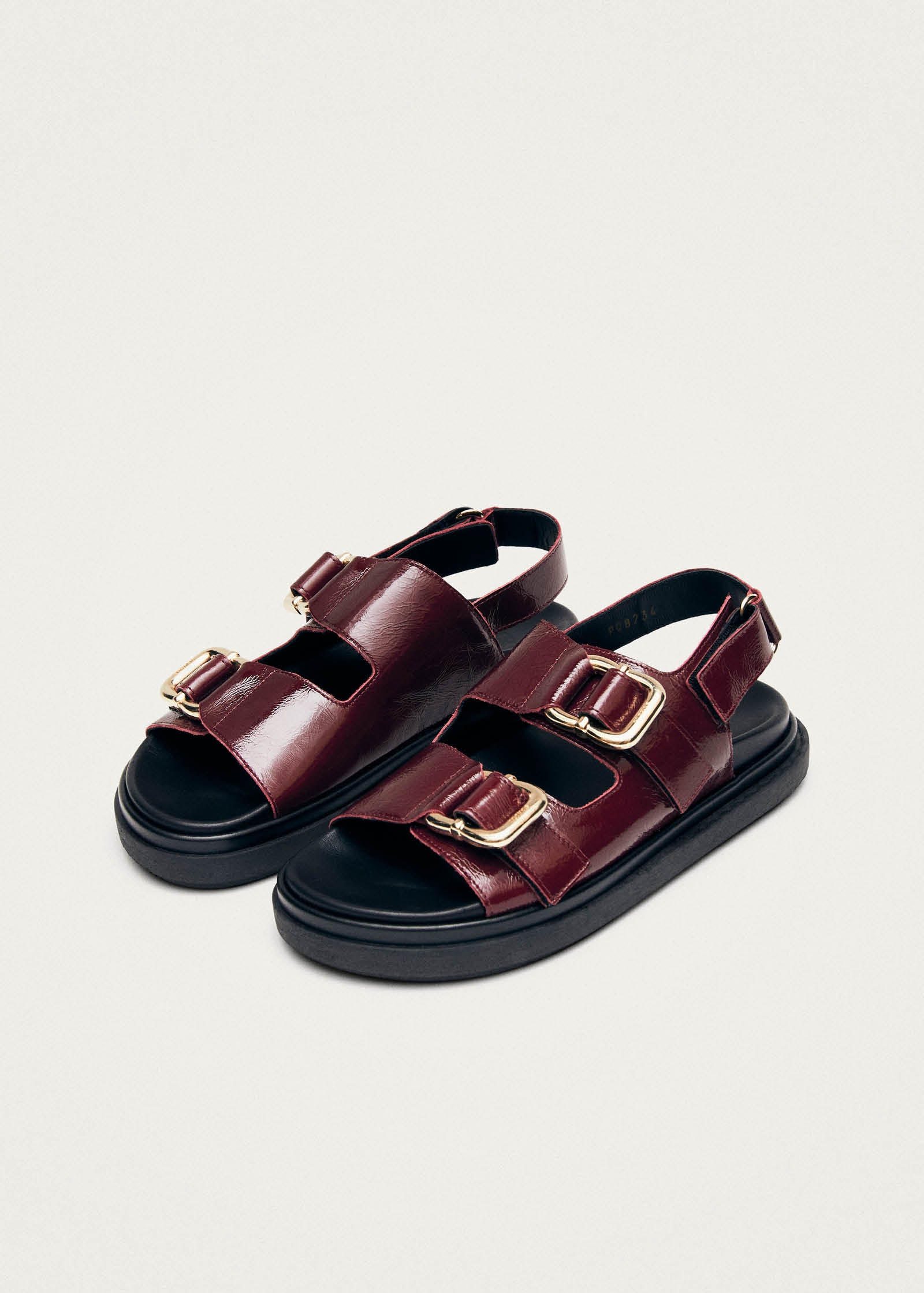Harper Burgundy Patent Leather Sandals - Image 7