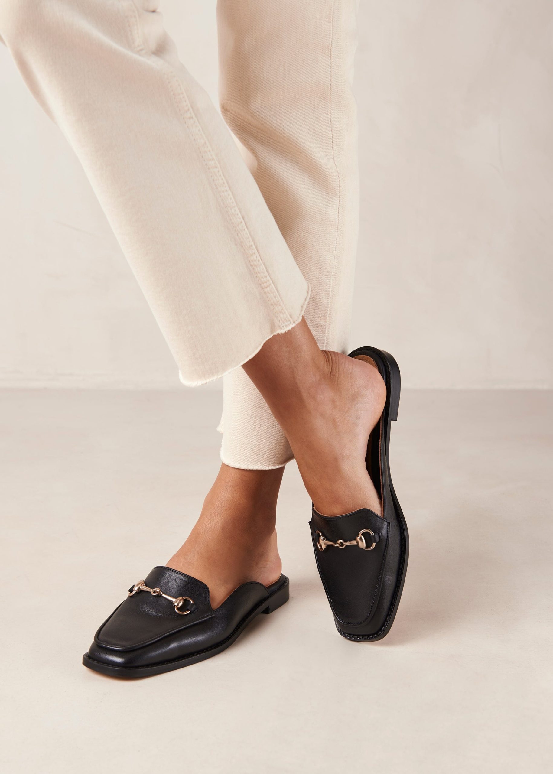 Kais Black Leather Mules - Image 4