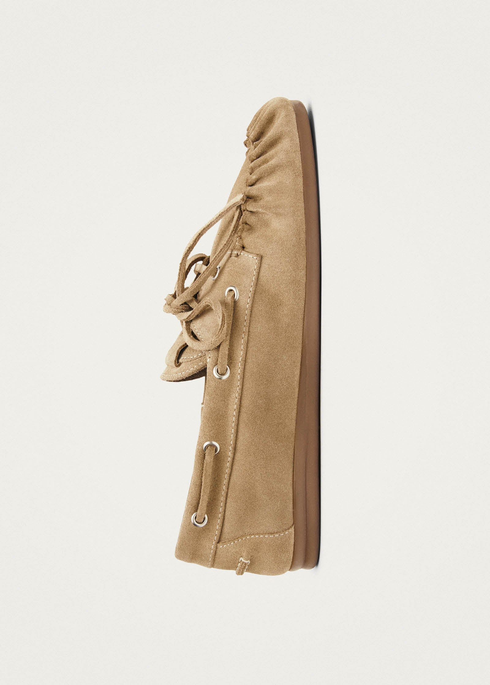 Rowan Suede Beige Leather Loafers - Image 4