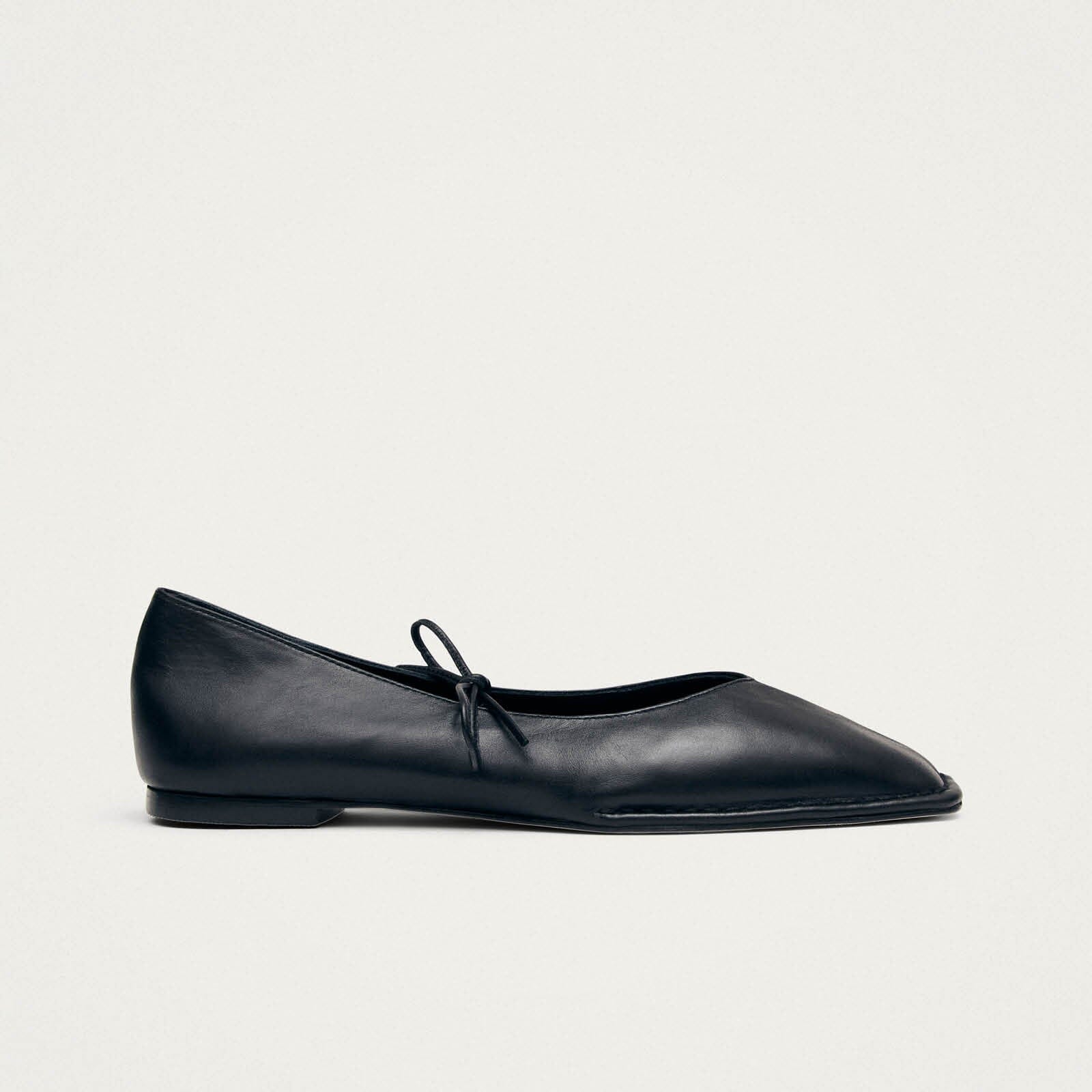 Sway Black Leather Ballet Flats - Image 3