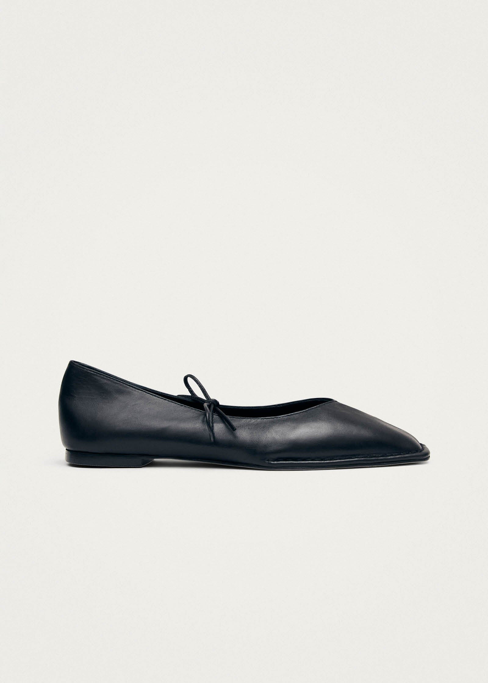 Sway Black Leather Ballet Flats - Image 4
