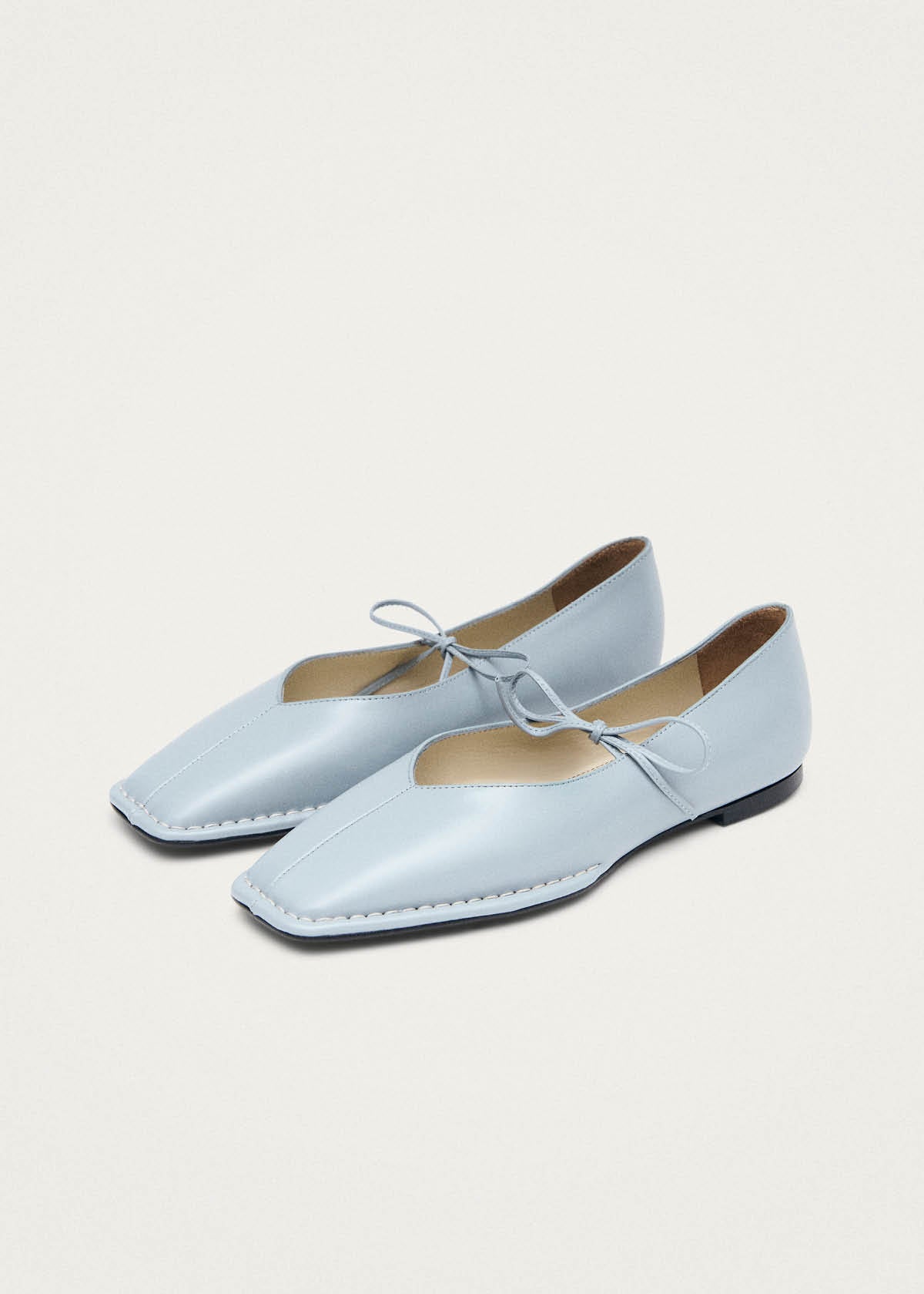 Sway Blue Leather Ballet Flats - Image 5