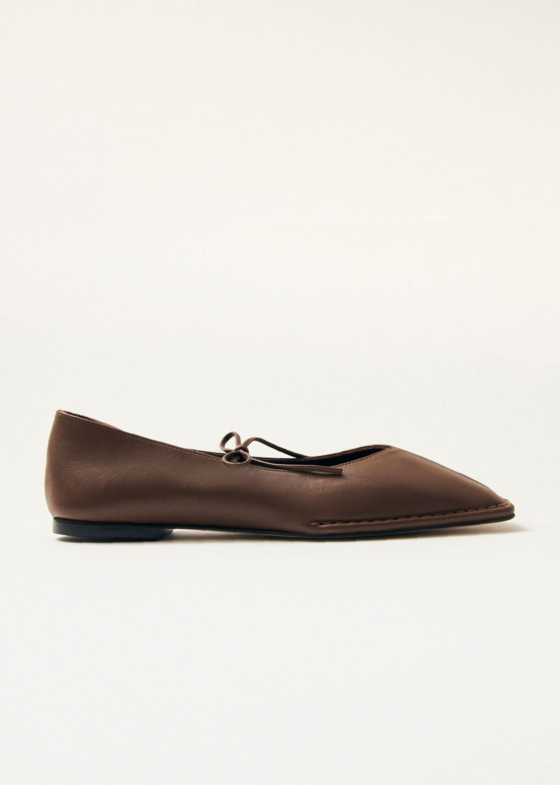 Sway Chestnut Brown Leather Ballet Flats - Image 8