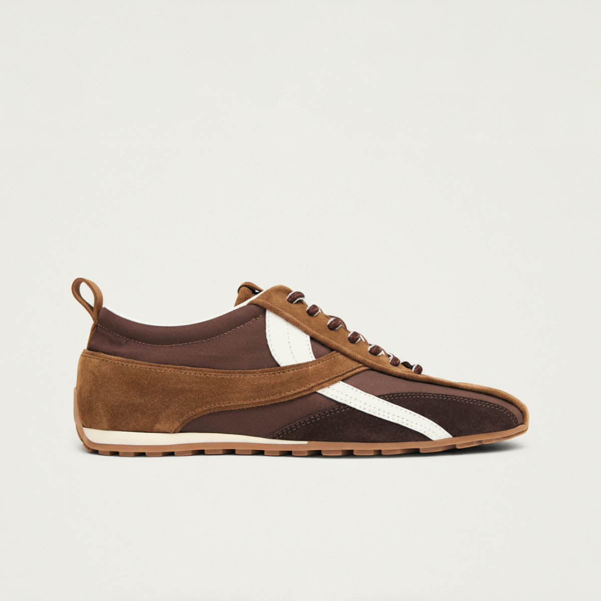 Tb.304 Nylon Biscuit Brown Leather Sneakers - Image 3