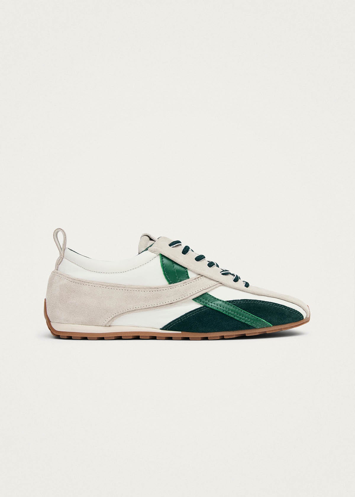 Tb.304 Nylon White & Green Leather Sneakers