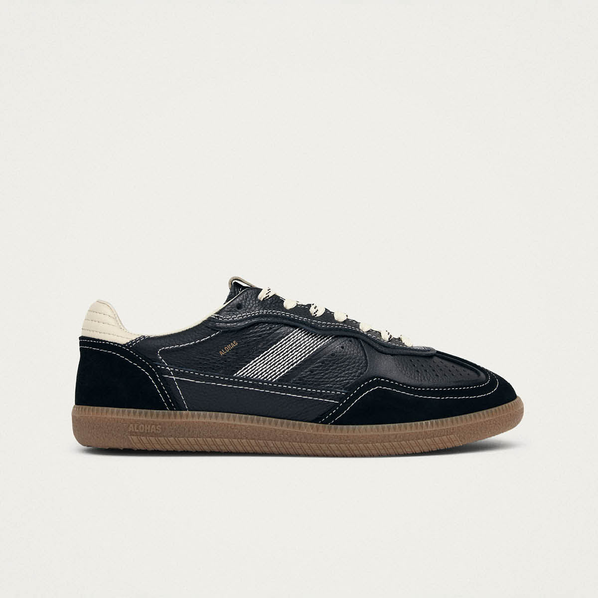 Tb.490 Rife Grain Black & Cream Leather Sneakers - Image 3