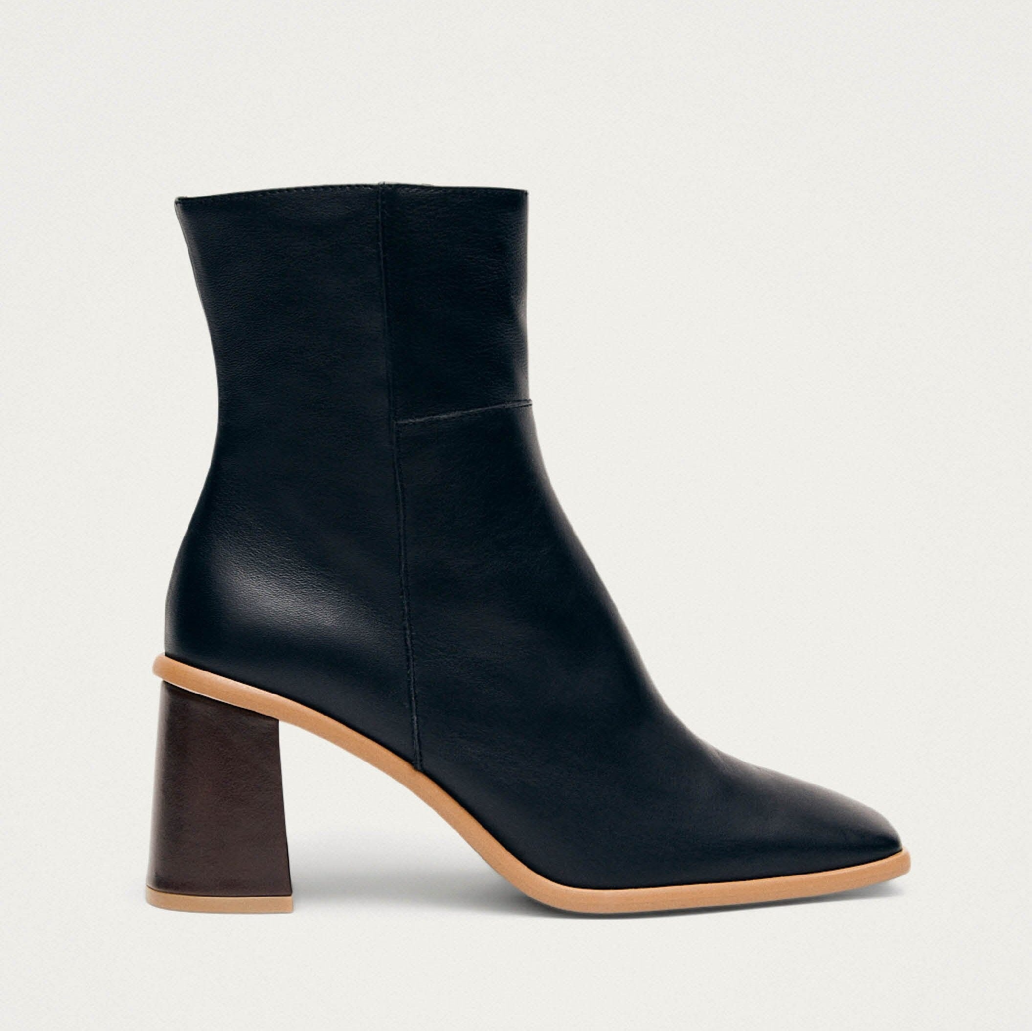 West Vintage Black Leather Ankle Boots - Image 3
